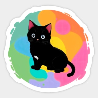 Black kitty Sticker